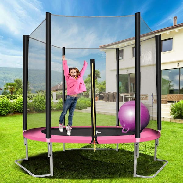 SUNRINX FLIPZA 8 ft. Trampoline with Enclosure Net