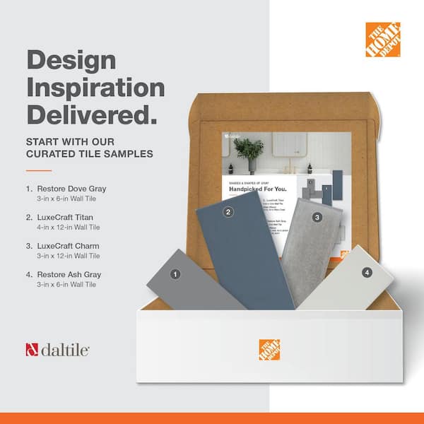 Daltile Gray Color Curated Assorted Kit 8 in. x 8 in. Mixed Ceramic Wall Tile Samples