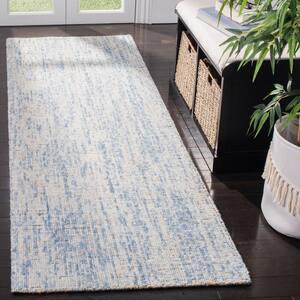 Abstract Dark Blue/Rust Doormat 2 ft. x 4 ft. Speckled Area Rug