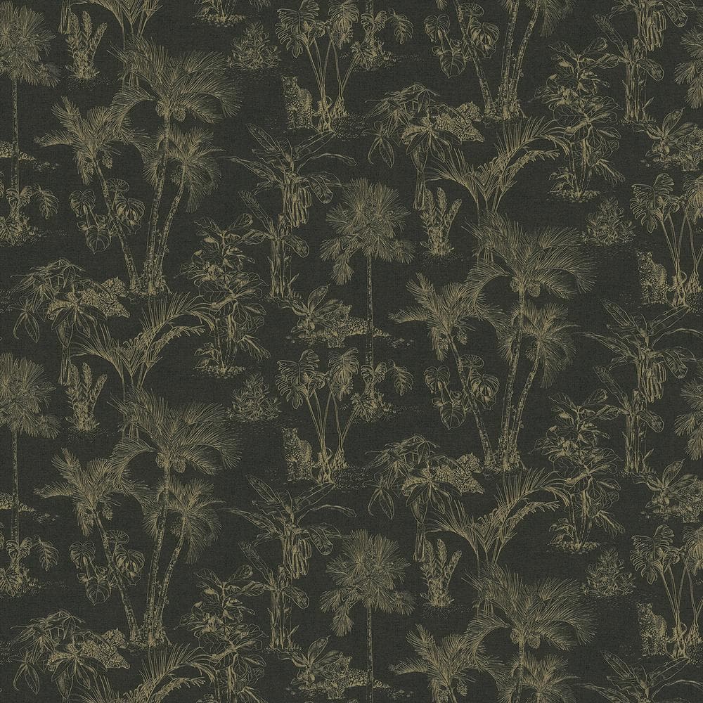 Zapata Gold Tropical Jungle Non-Pasted Vinyl Wallpaper