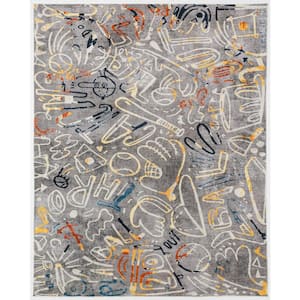 Sportsglyphs Multi-Colored 4 ft. x 6 ft. Abstract Area Rug