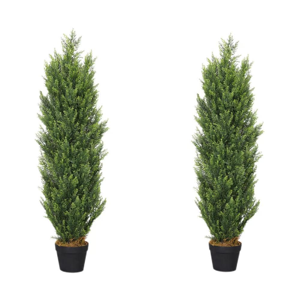 4 ft. Christmas-Like Artificial Cedar Cypress Plant Tree, Faux Boxwood Pine