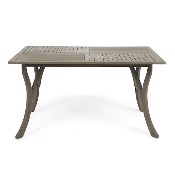 Zeus & Ruta Grey Acacia Wood Outdoor Dining Table