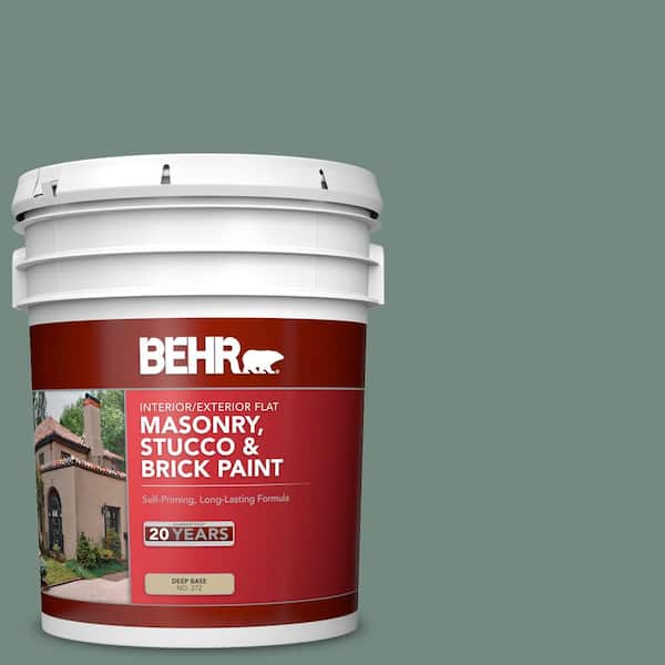 5 gal. #MS-61 Frosted Green Flat Interior/Exterior Masonry, Stucco and Brick Paint