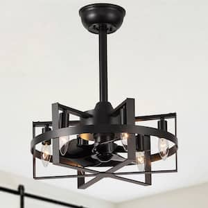 Wilson 18 in. Indoor Black Futuristic Tech Ceilling Fan with Lights, 6-Speed Quiet Reversible Ceiling Fan with Remote