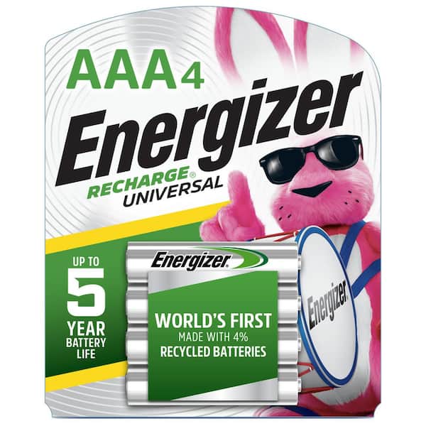 Energizer 4-pack of Recharge Universal 700 mAh NiMH AAA rechargeable batteries