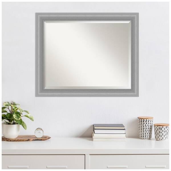 Amanti Art Peak Polished Nickel 32.5 in. H x 26.5 in. W Framed 