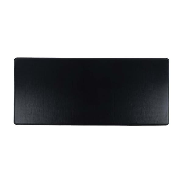 19.69 in. x 47.24 in. Black Thickened PU Leather Kitchen Mat, Cushioned Anti-Fatigue, Non Slip Waterproof Mat