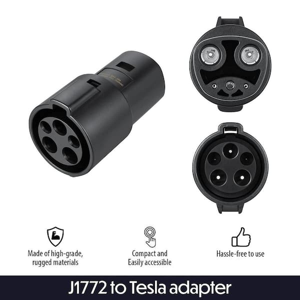 LECTRON J1772 to Tesla Charging Adapter - 60A 250V AC - For Tesla Model 3/S/X/Y  - SAE J1772 Electric Vehicle (EV) Chargers 4895230305454 - The Home Depot