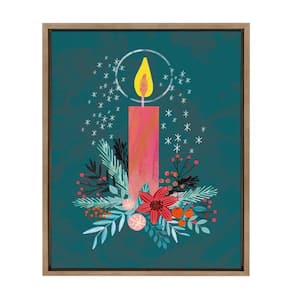 Sylvie Holiday Candle 24 in. x 18 in. Framed Canvas by Mia Charro Framed Canvas Wall Art