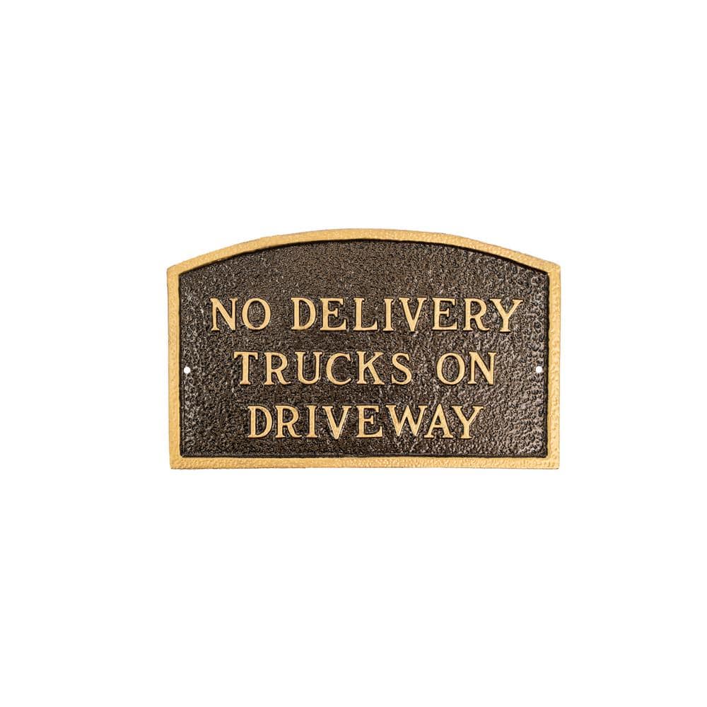 No Delivery Trucks on Driveway Standard Arch Statement Plaque-Hammered Bronze price history on PriceWatchPro