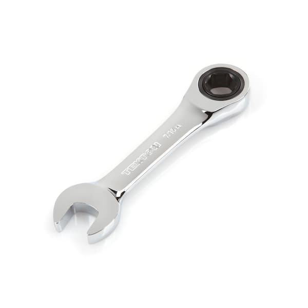 TEKTON 7/16 in. Stubby Ratcheting Combination Wrench