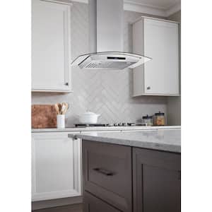 30 in. W Convertible Glass Wall Mount Range Hood with 2 Charcoal Filters in Stainless Steel