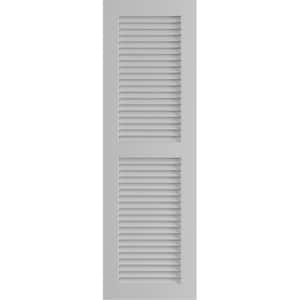 15" x 58" True Fit PVC Two Equal Louver Shutters, Primed (Per Pair)