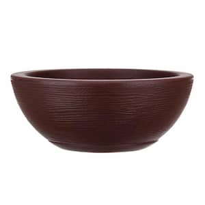 Amsterdan Small Brown Stone Effect Plastic Resin Indoor and Outdoor Planter Bowl