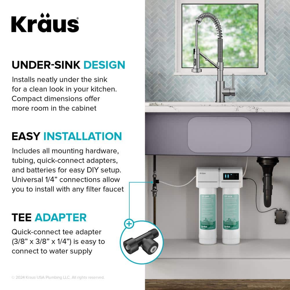 Stainless Steel Under-Sink Filtration System with Single Handle Faucet
