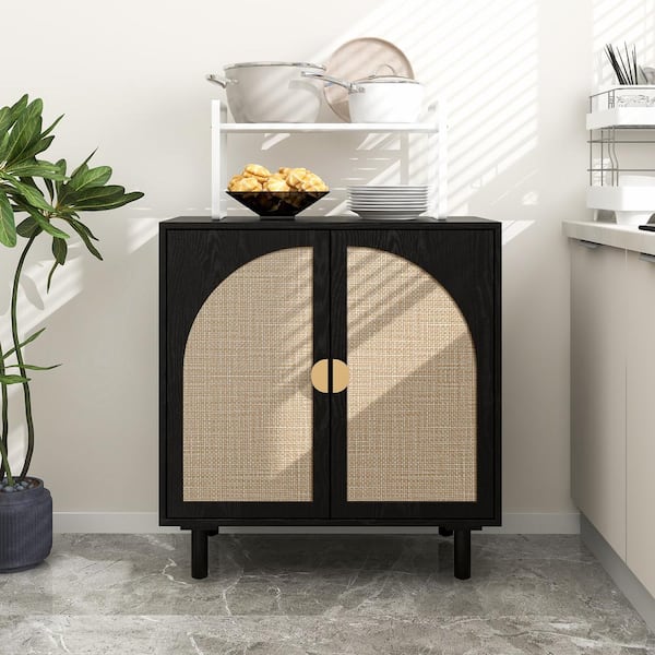 sumyeg Black 31.5 in. H 2 Door Accent Storage Cabinet with Adjustable Shelf