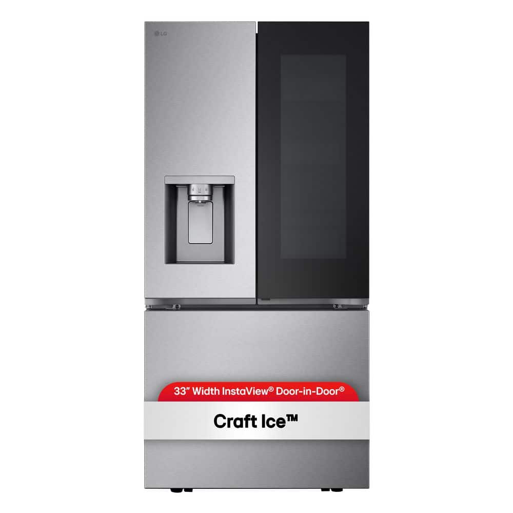 LG 33 in. W. 25 cu.ft. Smart 3-Door French Door Refrigerator