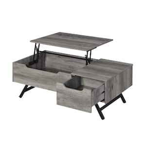 Throm 48 in. Gray Oak Finish Rectangle Wood Top Coffee Table