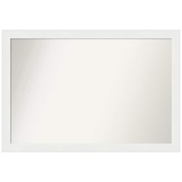 Amanti Art Vanity White Narrow 41.5 in. x 28.5 in. Custom Non-Beveled Recycled Polystyrene Framed Bathroom Vanity Wall Mirror