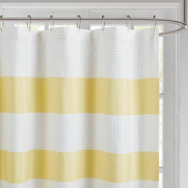 Madison Park Spa Waffle Yellow 72 In X, Madison Park Spa Waffle Shower Curtain