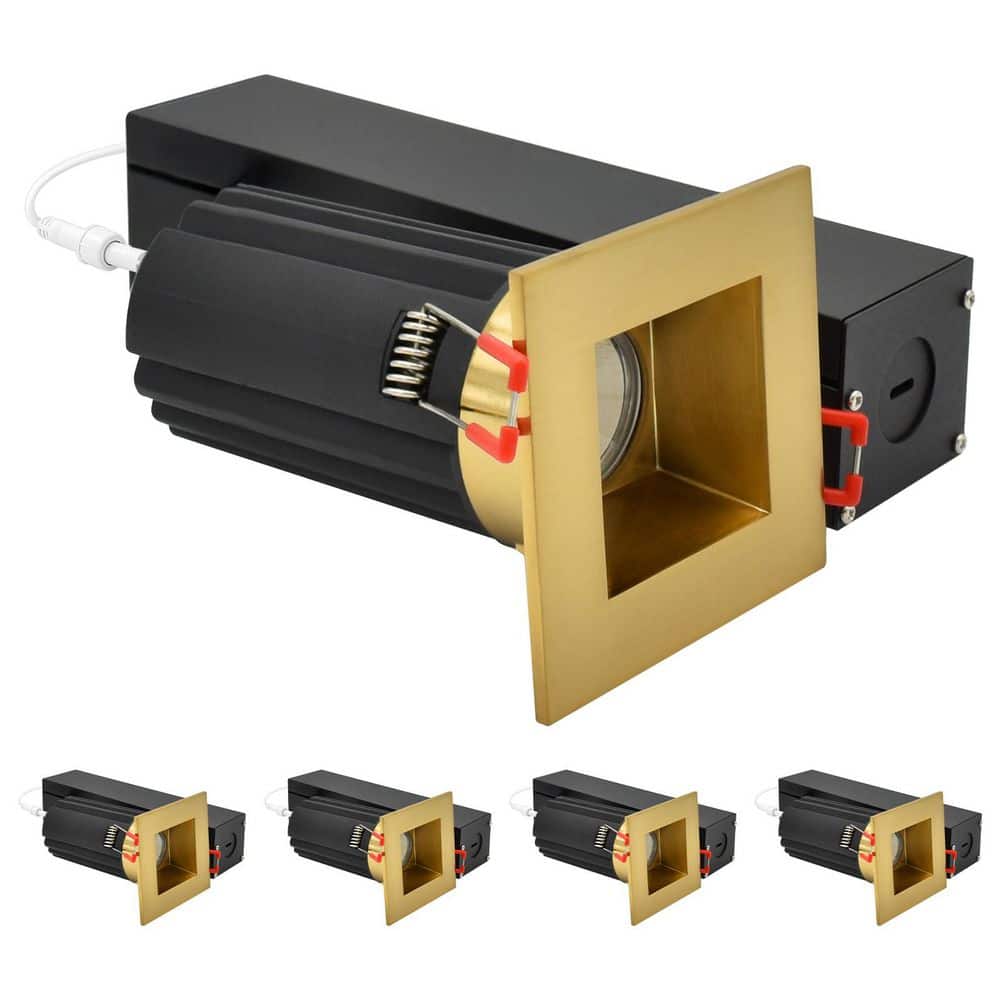 2 In. Integrated LED Regressed Light with Square Brass Trim 5CCT Dimmable 14/20W, 38° Beam, 1200/1700LM, 277V 4 Pack price history on PriceWatchPro