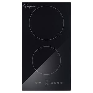 12 in. Smooth Top Radiant Electric Cooktop in Black with 2 Elements