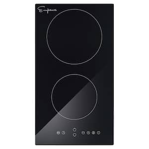 12 in. 240-Volt Smooth Surface Radiant Electric Cooktop in Black with 2 Elements