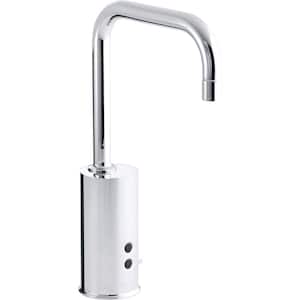 Gooseneck Hybrid Energy Cell-Powered Commercial Touchless Single Hole Faucet in Polished Chrome