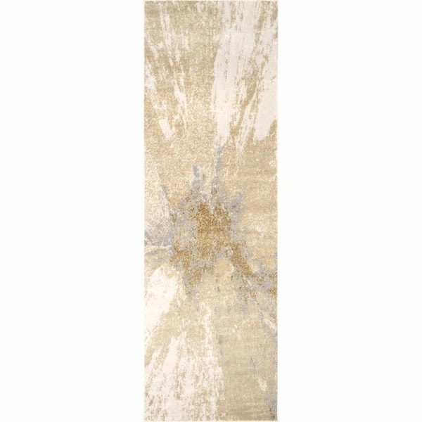 nuLOOM Contemporary Cyn Gold 2 ft. 6 in. x 6 ft. Abstract Runner Rug