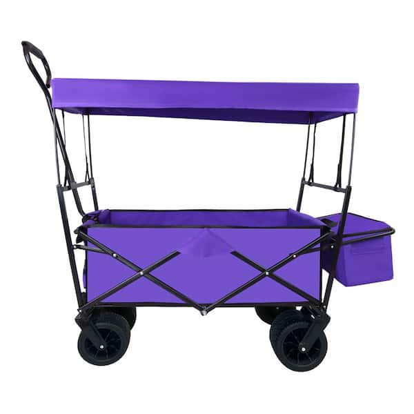 HOTEBIKE Capacity 9.25 cu. ft. Fabric Utility Collapsible Folding Wagon Garden Cart in Purple