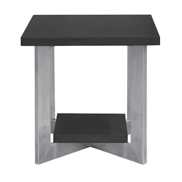 Armen Living Chaplin Grey Top End Table