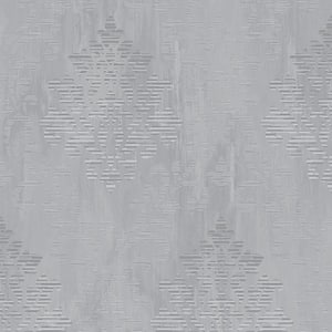 Metallic FX Gray Large Damask Non-Woven Paper Wallpaper