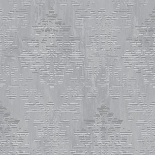 Unbranded Metallic FX Gray Large Damask Non-Woven Paper Wallpaper Sample