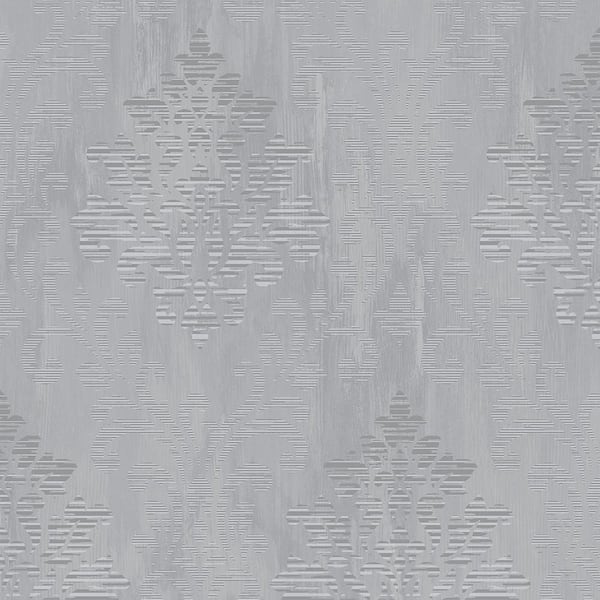 Unbranded Metallic FX Gray Large Damask Non-Woven Paper Wallpaper Sample