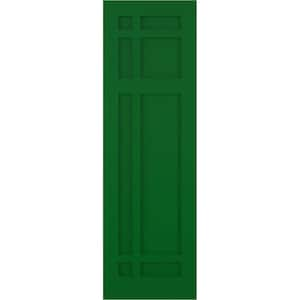 12 in. x 75 in. Flat Panel True Fit PVC San Juan Capistrano Mission Style Fixed Mount Shutters Pair in Viridian Green