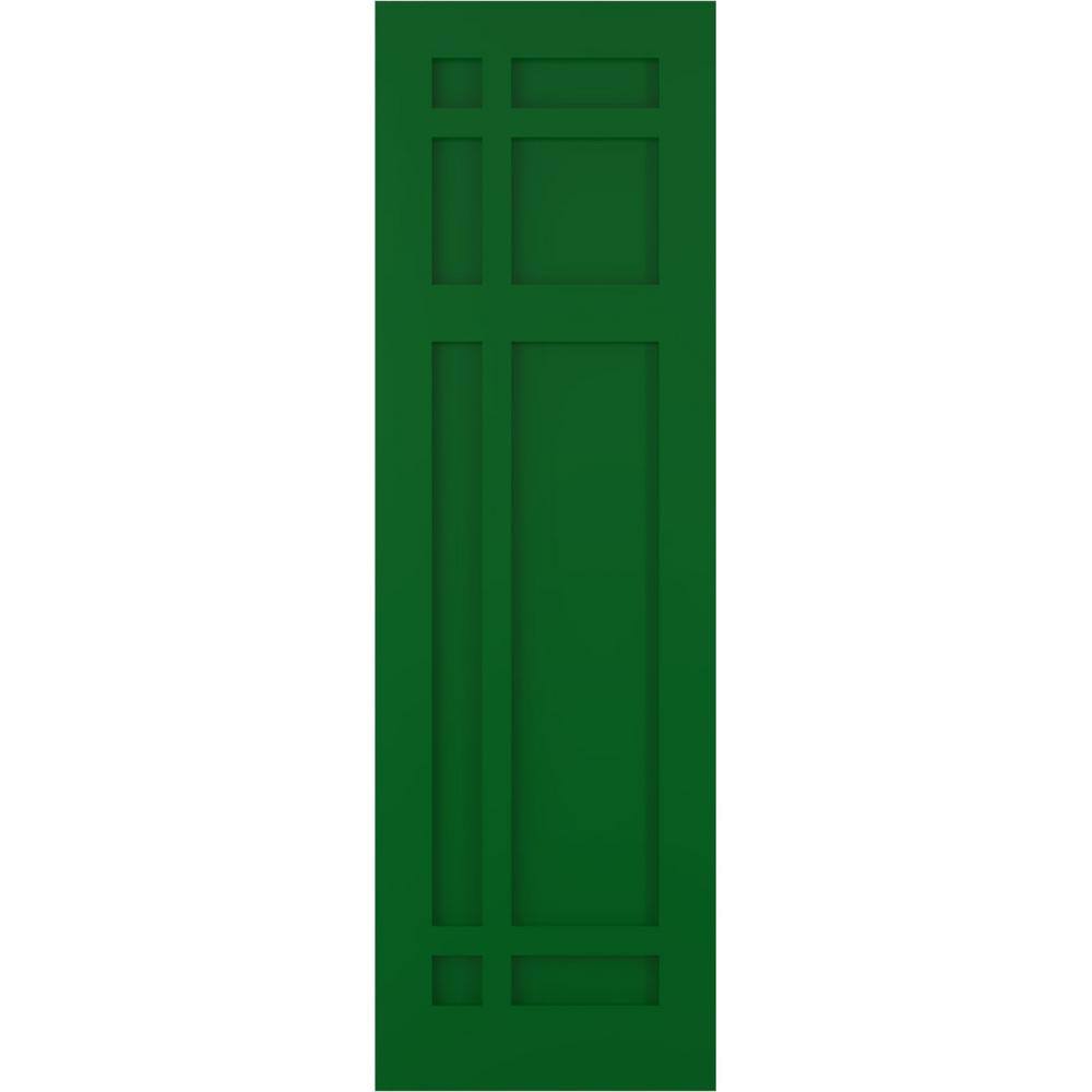18 in. x 49 in. True Fit Flat Panel PVC San Juan Capistrano Mission Style Fixed Mount Shutters Pair in Viridian Green price history on PriceWatchPro