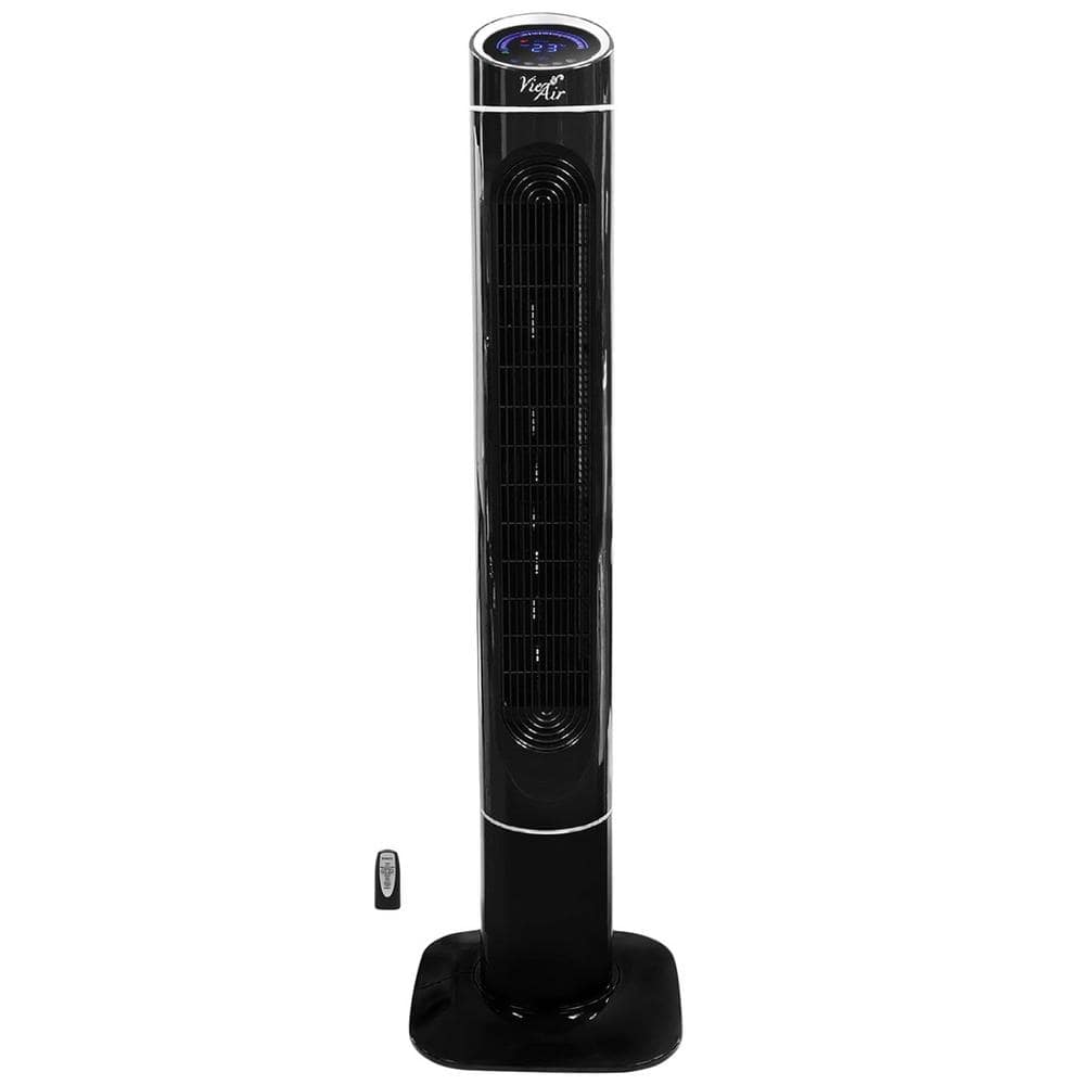 50 in. 3 Fan Speeds Tower Fan in Black Finish Luxury Digital High Velocity 