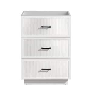 23 in. D x 17.9 in. W x 33.5 in. H MDF Wall Mounted Bath Vanity Cabinet without Top in White with 3-Drawers