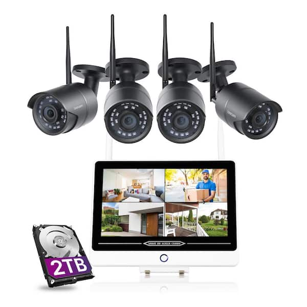 with 8 x 2MP IP Cameras Renewed ZOSI 1080P Wireless Security Cameras System with Night Vision NVR H.265+ 8CH Network Video Recorder 2TB Hard Drive Built-in 