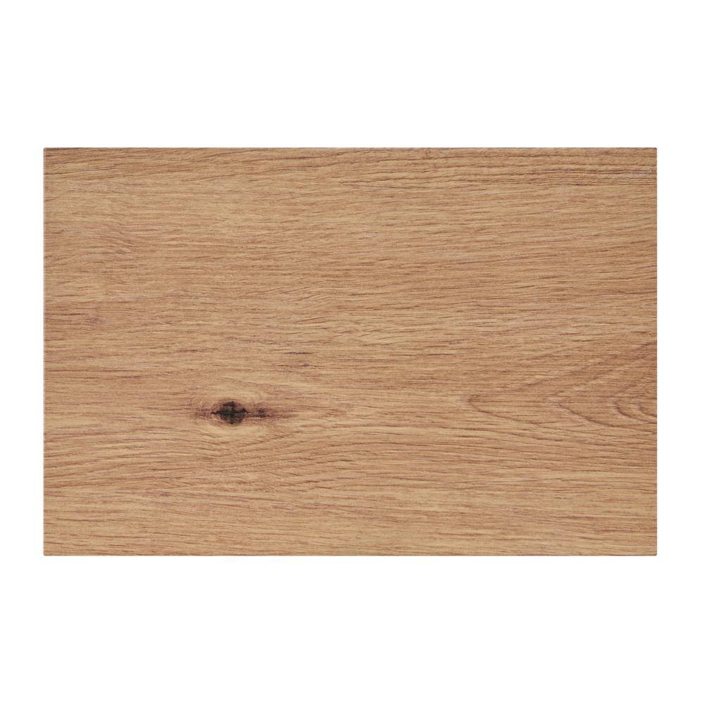 Darcie Natural Brown Round Wood End Table with Black Metal Legs