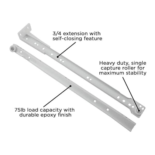 16 in. Bottom Mount Euro Drawer Slide (1-Pack) 16 in. Bottom Mount Euro Drawer Slide (1-Pack)