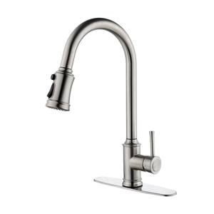 Touch Single Handle Pull Down Sprayer Kitchen Faucet with Advanced Spray in Brushed Nickel