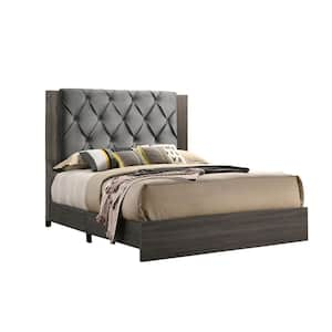 Madelyn Grey-Walnut California King Panel Bedframe