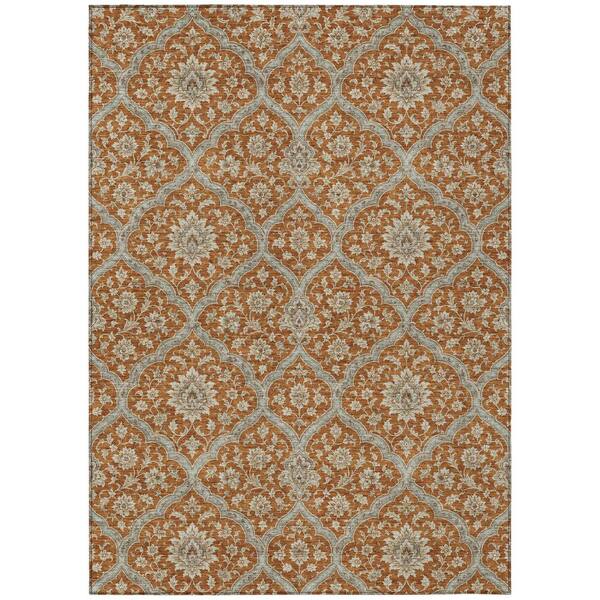 Chantille Machine Washable Indoor/Outdoor Abstract ACN3139 Rust 8 ft. x 10 ft. Area Rug
