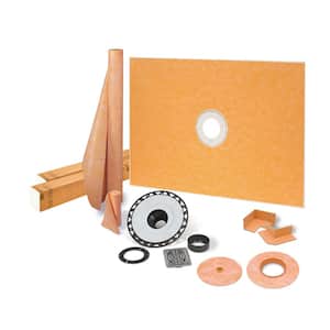 Kerdi-Shower-Kit 38 in. x 60 in. Shower Kit in ABS with Stainless Steel Drain Grate