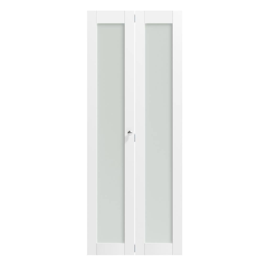 Reviews for TENONER 30 in. x 80 in. 1Panel, Frosted Glass, White Solid