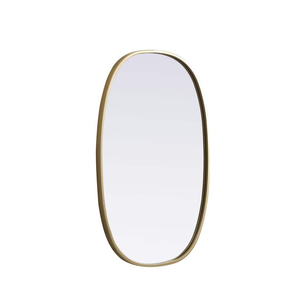 Brass Oval Full Length Metal Frame Bathroom Mirror