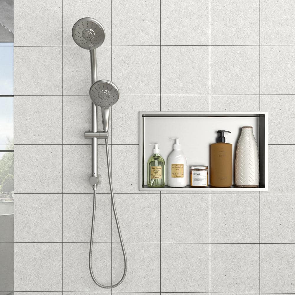 21" x 13" Brushed Nickel Stainless Steel Shower Niche