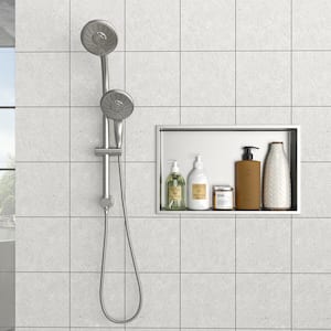 21 in. x 13 in. Brushed Nickel Stainless Steel Wall Mounted Rectangular Shower Niche Single Shelf